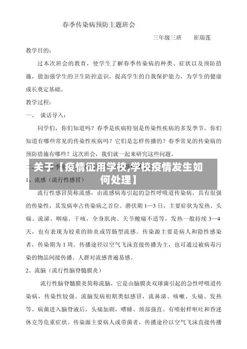 关于【疫情征用学校,学校疫情发生如何处理】-第1张图片