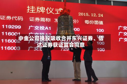 中金公司换股吸收合并东兴证券	、信达证券获证监会同意-第1张图片