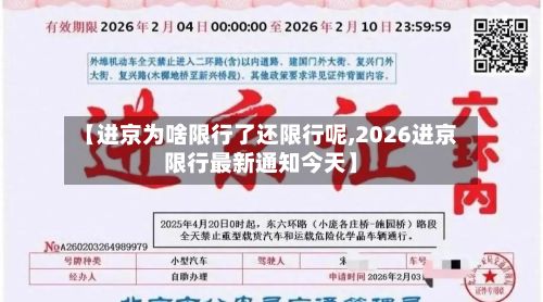【进京为啥限行了还限行呢,2026进京限行最新通知今天】-第1张图片