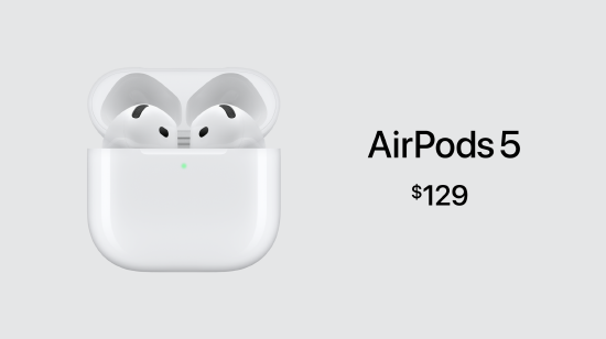 苹果发布AirPods 5 售价129美元